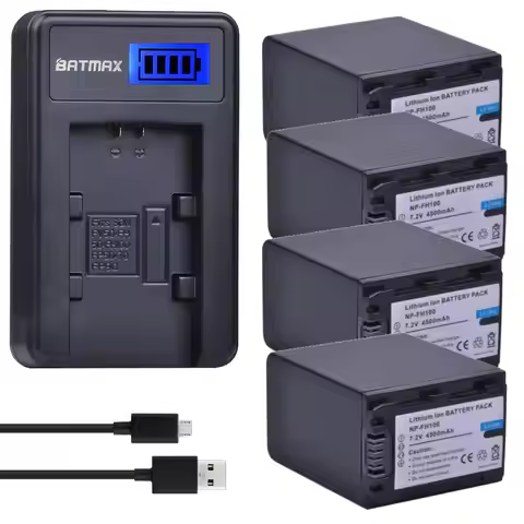 Batmax NP-FH100 Battery+LCD USB Charger for sony NP-FH90 FH70 FH60 FH40 FH30 DCR-SX40 SX40R A230 A33