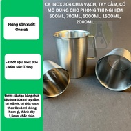 Graded 304 Stainless Steel Mug, Handle, clear stainless steel mug, laboratory mug