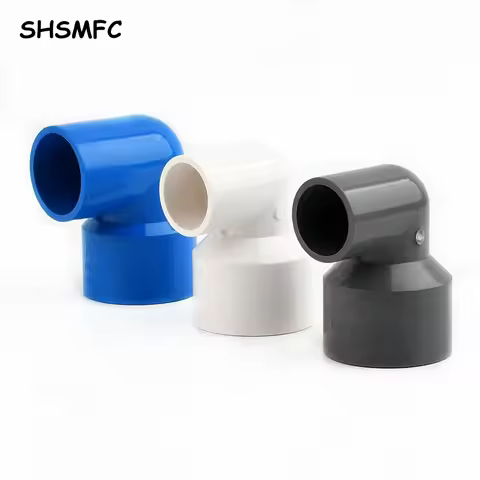 20,25,32,40,50,63mm PVC 90 ° Reducing Elbow Metric Solvent Weld Pipe Connector Aquarium Pond Agricul