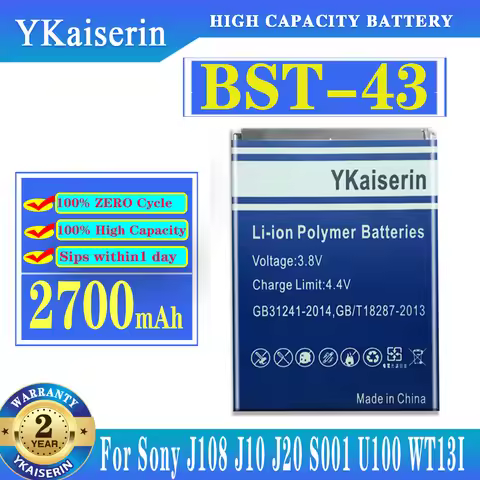 BST-43 2700mAh For Sony Ericsson J108 J10 J20 S001 U100 WT13I Yari U100i J108i BST 43 2700mAh Li-ion