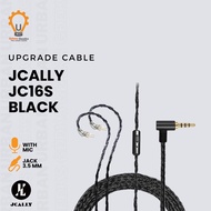 JCALLY JC16S BLACK 16 Core Upgrade Cable with Mic | Cable Audio Jack 3.5mm HiF QDC, 0.75mm/0.78mm