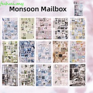 FUHUI DIY Scrapbook Stickers, Cartoon Style Collage Material 3D Sticker Book, Gift Cute Die-cut Wind