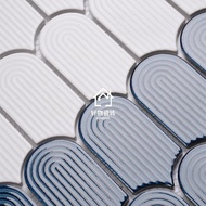 Mosaic feather tiles, fan-shaped hexagonal tiles, kitchen and bathroom entrance background wall, ver
