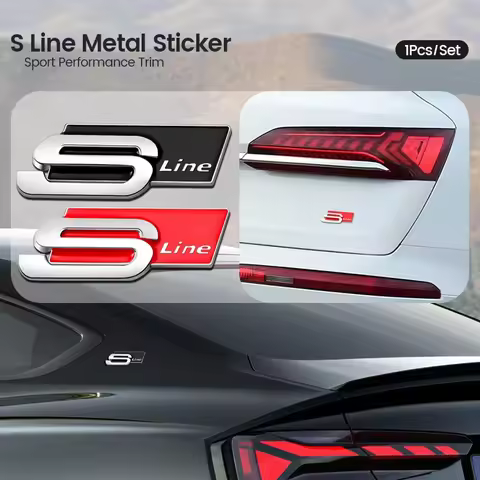 3D Metal Car Badge Body Trunk Emblem Decor Sticker Auto For Audi Sline A3 A4 B8 8P B9 8V B6 A5 B7 A1
