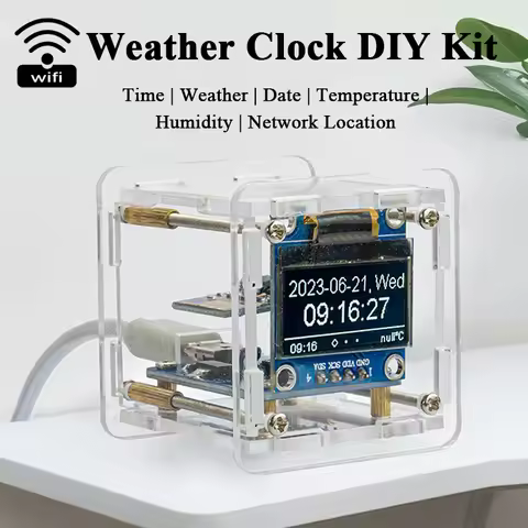 ESP8266 Weather Clock Kit Wifi Module IoT Development Board Time Temperature Humidity Soldering Asse