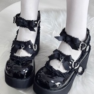 Gothic Lolita-Inspired Thick-Soled High Heel Platform Shoes