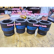 Kingtony hexagonal short black 3/4 inch tube length 57mm 32mm 33mm 34mm 35mm 36mm 653532M 653533M 65