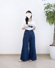 Moci 高腰闊筒牛仔褲