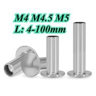 Flat Head Rivet 304 Stainless Steel  Permanent Fastener Flat Round Head Half Hollow Core Rivets Roun