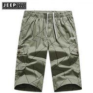 JEEP SPIRIT 1941 ESTD Middle-Aged Camouflage Cropped Shorts