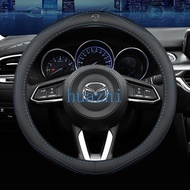 For Mazda 2 3 5 6 8 CX5 CX7 CX3 CX9 RX MX CX30 Atenza AXELA Leather Breathable Car Steering Wheel Cover Accessories 38cm
