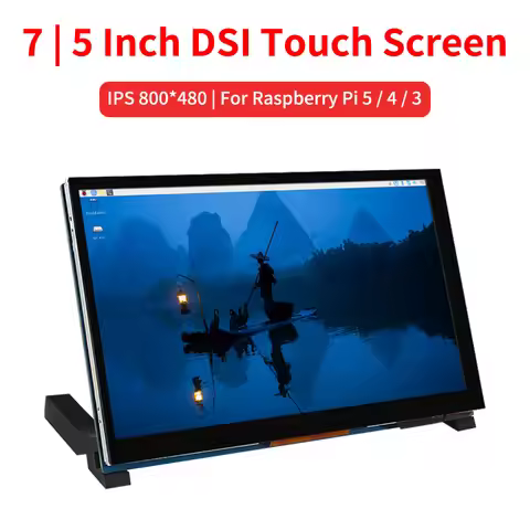 7 / 5 Inch DSI IPS Touch Screen for RPi 5 Capacitive Touch Display 800*480 LCD Monitor with Holder f