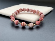 天然硃砂原礦手鍊 14k包金手鍊 玉化硃砂