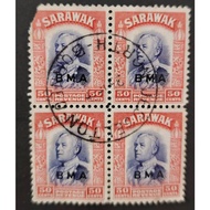 SARAWAK, 50 CENTS, LOOSE STAMP,  USED , DAMAGED