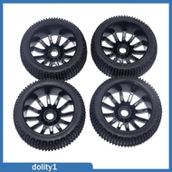 [Dolity1] 4x 1/8 Tires & Wheel Rim Fits HSP RC Buggy Racing Car Parts Accessories
