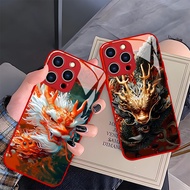 Red Dragon Case OPPO A93S Reno 8Z 7Z 8T 6Z 5Z 2Z 9 8 7 Lite 6 5 7SE 4SE 10 Pro+ Pro Plus Find X6 X5 X3 Pro Tempered Class Casing A78 A53 A11S A11X A9 A5 A9X K9 K9s R17 Trendy Cover