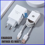 INFINIX 45watt type C Charger Original Supports Fast Charging Infinix Gaming 45watt Universal Travel