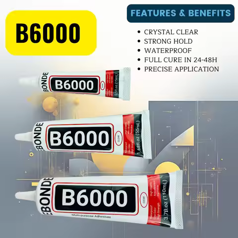 B6000 Clear Mobile Phone Battery Cover Bonding Adhesive DIY Repair Fabric Cloth Shoes Dress Glue Off