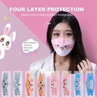 10pcs Korean style adult disposable masks individually packaged kf 94 face mask cartoon cute mask n95 cat face expression pack four-layer protective mask 【Bluey】