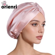 ORIENRI Silk Satin Hair Bonnet, Adjustable Satin Fabric Mulberry Silk Wrap, Premium Breathable Smoot