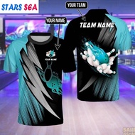 【FREE CUSTOM】3D Bowling Polo Shirts For Team BO0376 Bowling Balls And Pins With For Men, Casual Stre
