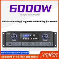 XINZI 6000W Professional Power Amplifier Karaoke Home Theater AMP Bluetooth 2 Channel Optical Fiber Coaxial 大功率家用功放机卡拉OK