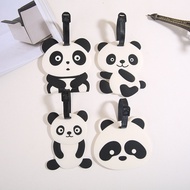 PVC Luggage Tag Cartoon Panda Expression Luggage Tag Checked Baggage Name Tag