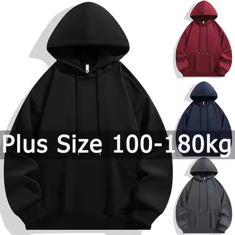 Plus Size Men Hoodie Sweatshirt Pullover 6XL 7XL 90-180kg 100% Cotton Autumn Winter Long Sleeve Spor
