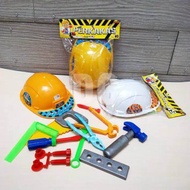 Mainan Anak Tools / perkakas mainan anak / Mainan helm kontruksi tools perkakas alat tukang