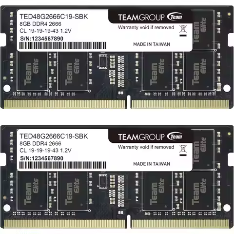 Elite DDR4 16GB Kit (2 x 8GB) 2666MHz PC4-21300 CL19 Unbuered Non-ECC 1.2V SODIMM 260-Pin Laptop Not