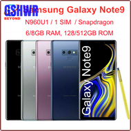 GSHWR Note9 Samsung Galaxy N960U1 Note 9 128/512GB รอม6/8GB แรมแปดคอร์6.4 NFC Snapdragon ต้นฉบับ4G LTE โทรศัพท์มือถือแอนดรอยด์ OYKGF