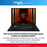 MSI Vector 18 HX AI A2XWHG 646 Laptop(18" QHD+/240Hz IPS/Intel U9 275HX/1TB SSD/RTX5070Ti 12GB GDDR7