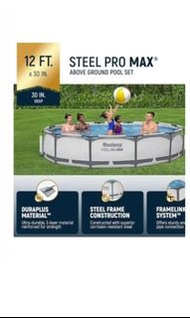 Bestway Steel Pro Max swim pool fishing pool water pool planting  12 feet 戶外組合式游泳池 屋苑會所游水池 室外泳池 戶外養魚