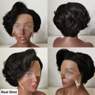 Pixie Wig Rambut Manusia Potongan, Wig Rambut Wanita Asli Manusia