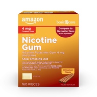 Nicotine Polacrilex Coated Gum 4 mg (nicotine), Cinnamon Flavor, Stop Smoking Aid, 160 Count