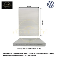 VOLKSWAGEN POLO 1.4 / 1.6 '99 TO '02 OLD MODEL ( MK3 ) 6N 6N2 6KV CABIN AIR FILTER ( PC ) 8Q0 819 63