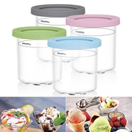 4 Pcs Containers Replacement for Ninja Creami Pints and Lids, Creamy Ice Cream Cups Jars Canisters F
