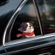 Blowing Bichon Frize Puppy Car Sticker Healing Fun 吹风比熊小狗汽车贴纸治愈趣味创意车窗车尾可爱宠物车贴 260409HH