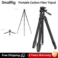 SmallRig Portable Carbon Fiber Tripod Travel Tripod (Folded Size 29cm/1.38KG )with Center Column Flu