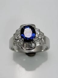 天然藍寶石鑽石戒指-台北市瑞泰精品當舖A0424