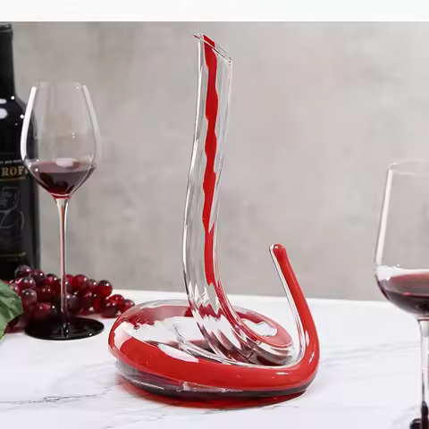 Artificially Blown Snake-shaped Glass Decanter Wine Separator Barware Household Wine Dispenser 1000m