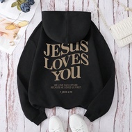Women's Letter Printed Hoodie JESUS LOVES YOU WE LOVE EACH OTHER BECAUSE HE LOVED US FIRST 1 JOHN 4: