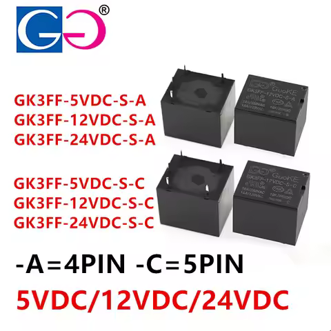 10Pcs New Original GK3FF -5VDC-S-C GK3FF-12VDC-S-C GK3FF-24VDC-S-C -A 4PIN 5PIN 10A Compatible HF3FF