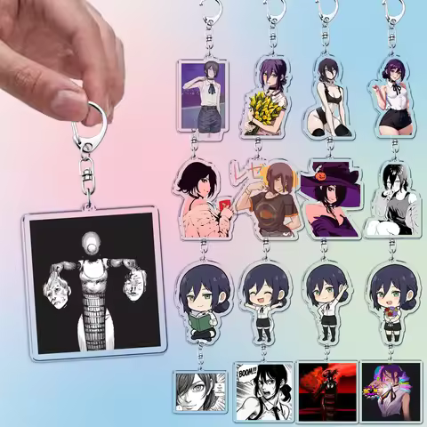 Anime Reze Cartoon Girl Keychain for Accessories Devil Manga Kawaii Reze Csm Chibi Keyrings Key Chai