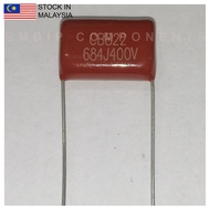 5PCS 684J 680nF 5% 400V, Mylar Polyester Film Capacitor, Pitch 15mm