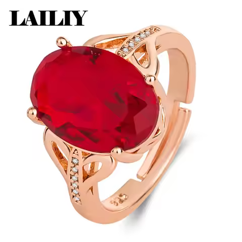 LAILIY925 Sterling Silver Rose Gold Creative Bow with Diamonds Sapphires Rubies Adjustable Ring for 