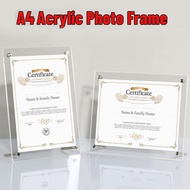 A4 Acrylic Photo Frame Certificate Frame Acrylic Display Stand WALL ACRYLIC FRAME 3MM+3MM THICKNESS