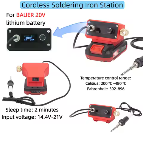 Cordless Soldering Iron Station for BAUER 20V Battery T12 Digital Display Soldering Iron Electronic 