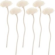 Angoily 6PCS Rattan Diffuser Sticks for Oil Aroma Diffuser Replacement, Flower Reed Diffuser Sticks (White 1)