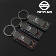 Leather Car Key Rings KeyChain Holder Gift Accessories for Nissan Altima 370Z Juke Kicks Leaf Livina